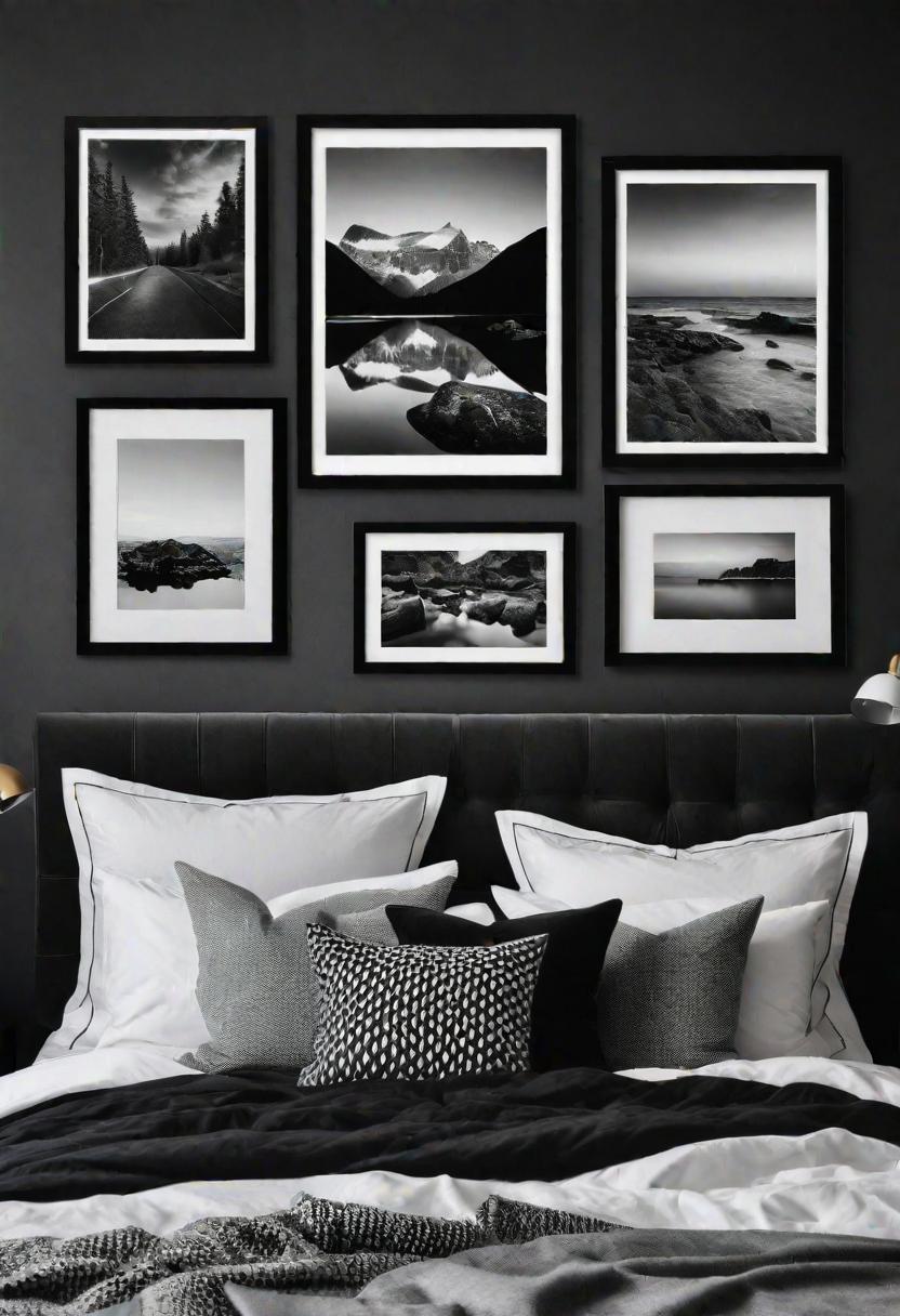 61 Inspiring Bedroom Wall Decor Ideas: Transform Your Space into a Dreamy Retreat 28 26. Monochrome Wall Art Ideas-0