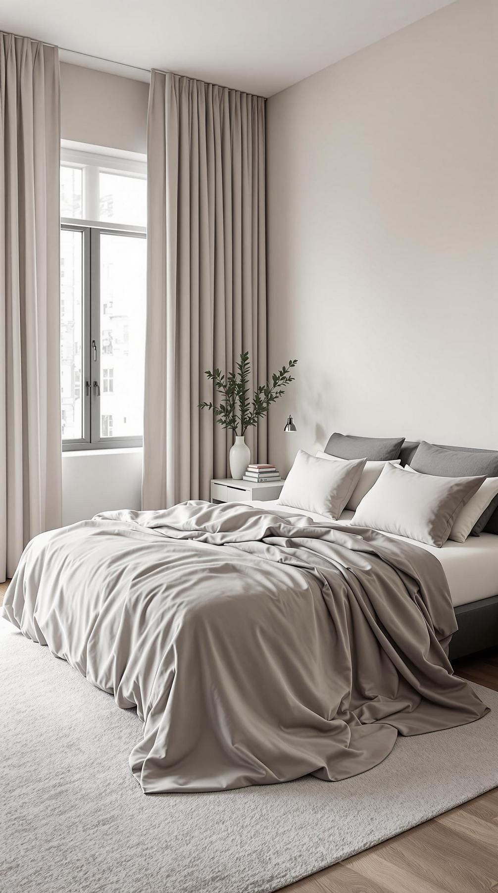 20 new minimalist bedroom ideas to inspire your 2025 refreshment 63 19. Monotonoase: Hug a single shadow tonality over walls, leaves and drapes-2