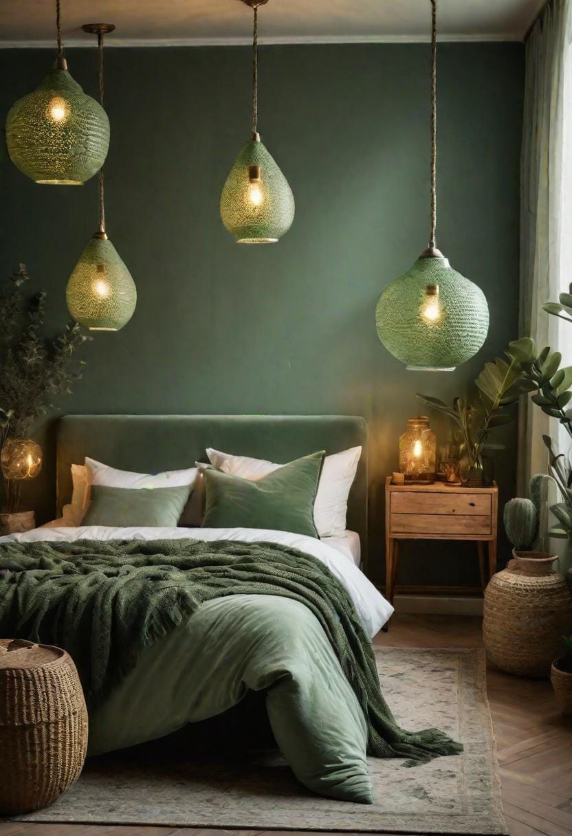 25 einzigartige Salbei grüne Boho Schlafzimmer Ideen für 2025 73 23.