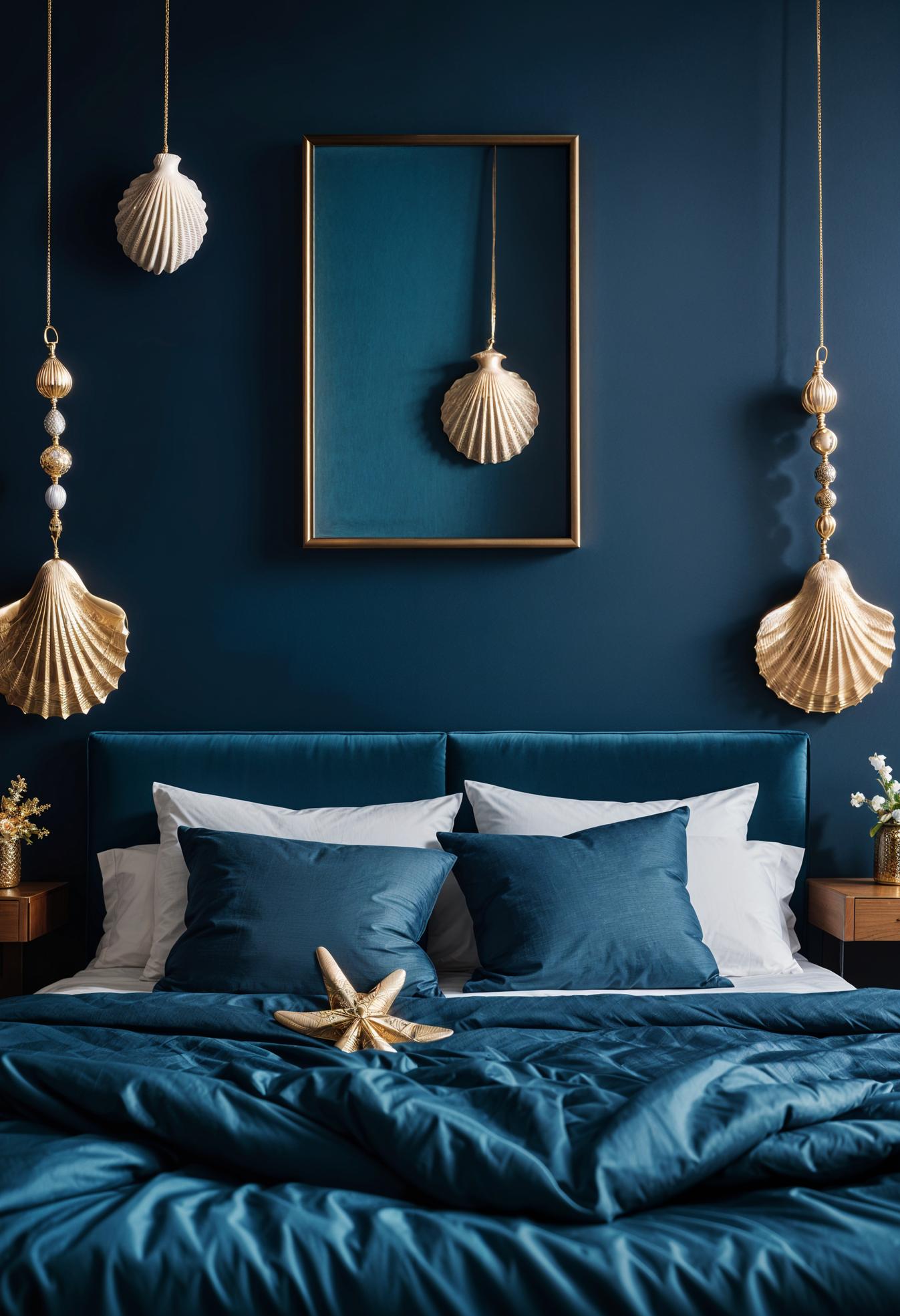 39 Dreamy Bedroom Decor Ideas (New) 15 11. Moody Blue Ocean Bedroom Decor-0