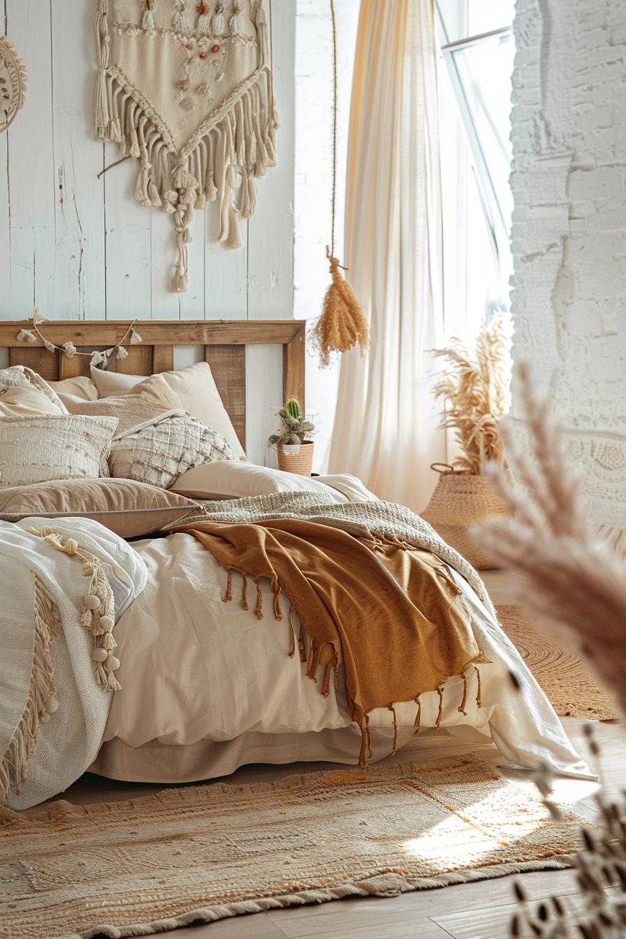 29 wunderschöne neutrale Boho -Schlafzimmer: verträumte und entspannende Räume 50 23. Moody Boho Bunker Inspiration-0