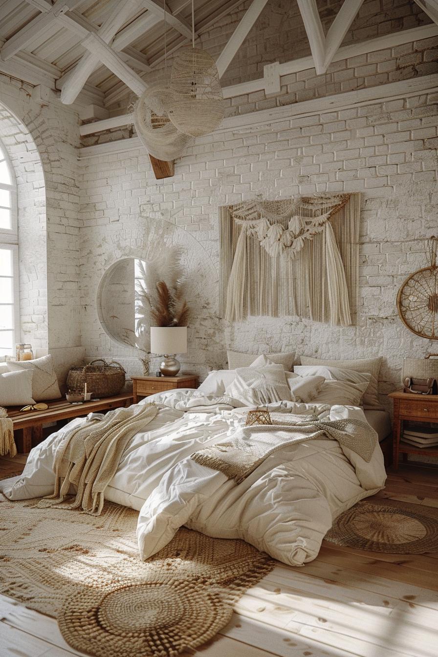 29 wunderschöne neutrale Boho -Schlafzimmer: verträumte und entspannende Räume 51 23. Moody Boho Bunker Inspiration-1
