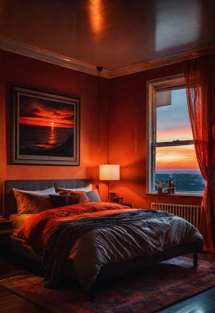 32 bezaubernde launische Schlafzimmerinspirationen 33 31. Moody Sunset Fade-0
