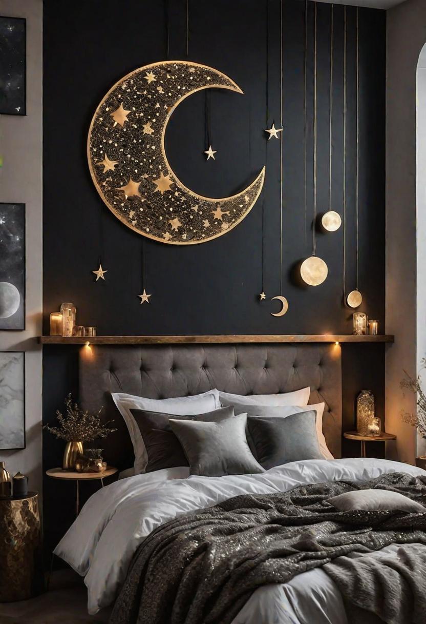 61 Inspiring Bedroom Wall Decor Ideas: Transform Your Space into a Dreamy Retreat 51 49. Moon Phase Wall Hanging-0