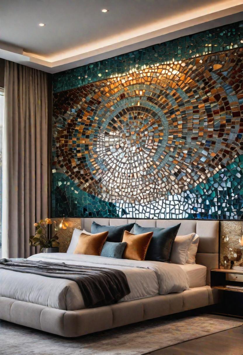 61 Inspiring Bedroom Wall Decor Ideas: Transform Your Space into a Dreamy Retreat 58 56. Mosaic Tile Art Panel-0