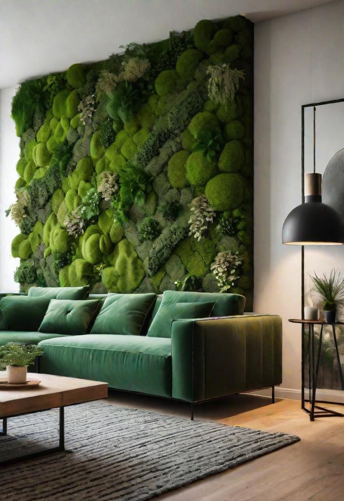 40 Breathtaking accent walls in living room Ideas 20 17. Moss Wall Design: Sustainable Accent-0
