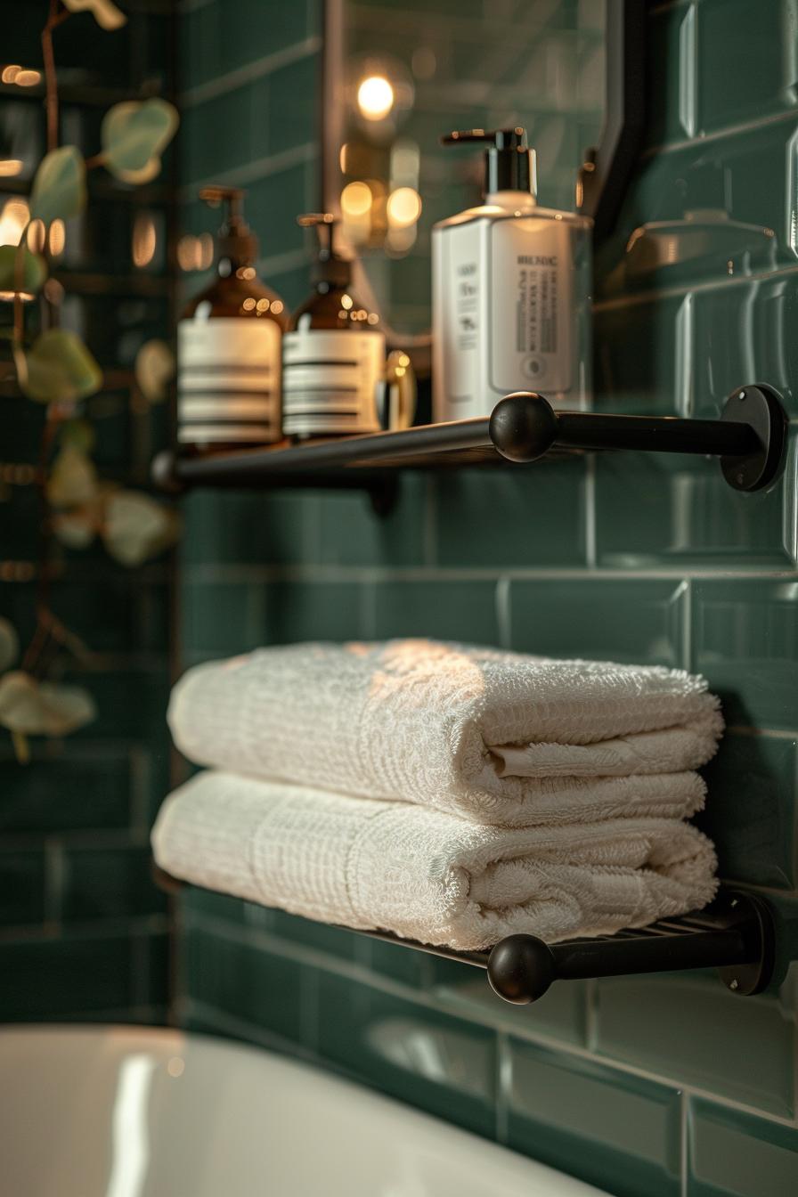 15 genius small bathroom solutions that you have to see! 27 15. Multifunctional shelf towel holder 2