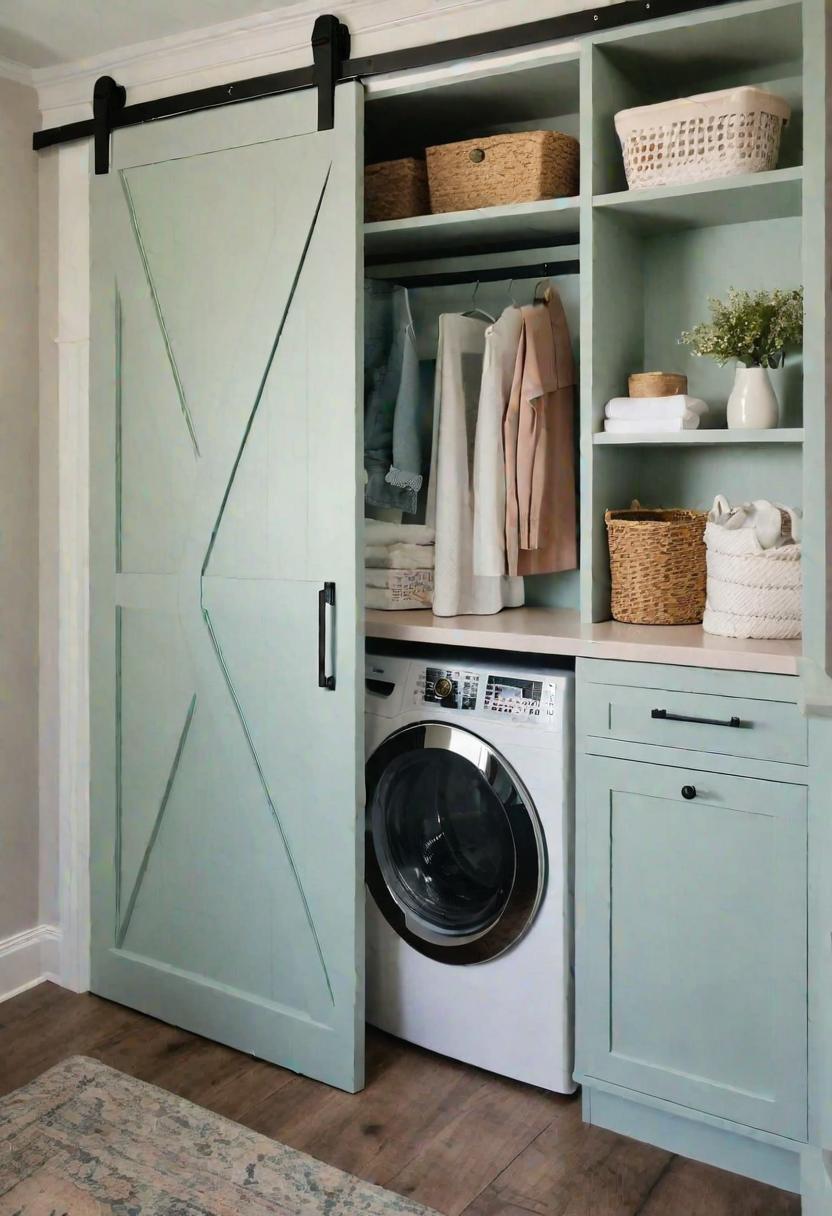 19 place saving small laundry room ideas: functional and stylish 4 2. Multifunctional grinding star door-0