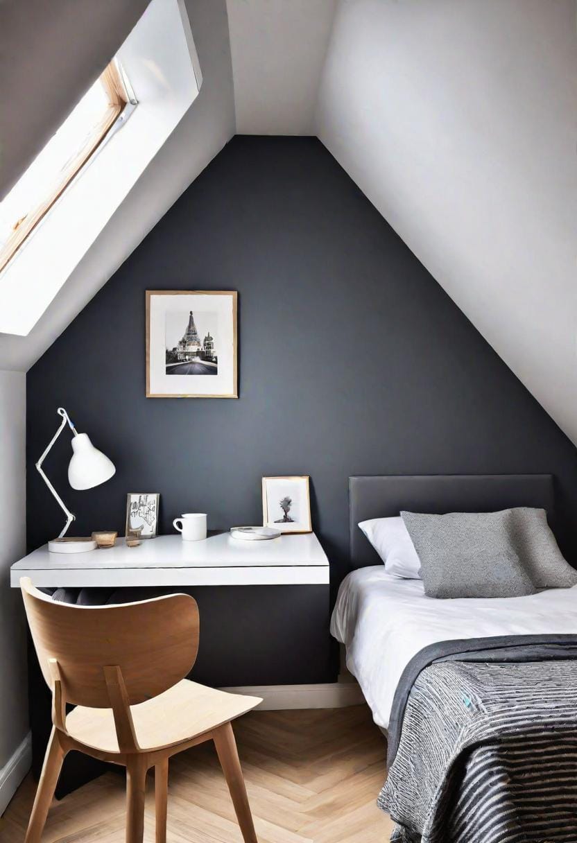 15 Genius Small roof tree bedroom ideas to maximize the room 24 8. Murphy bed with a convertible table: a folding bed that turns into a storage into a dining or work area