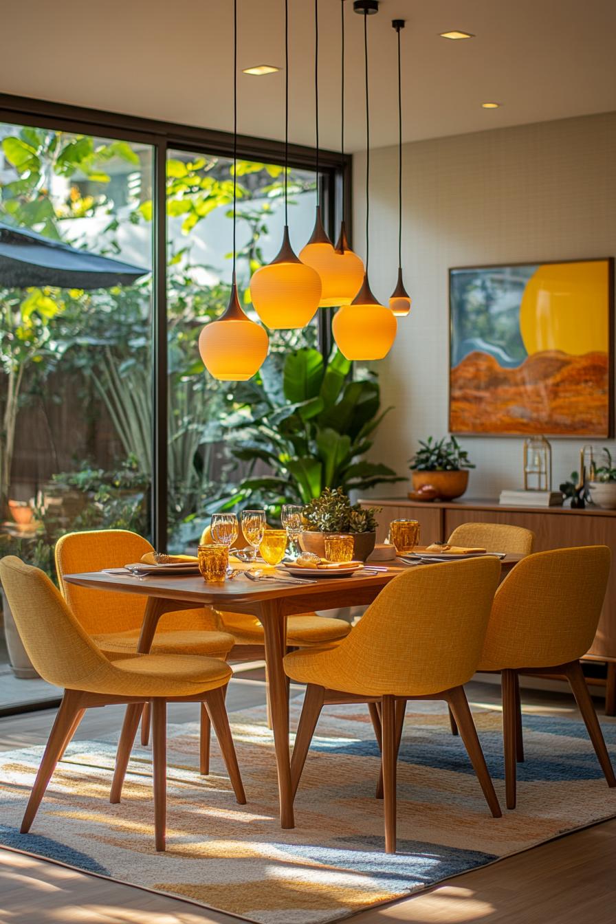 23 breathtaking modern dining tables from the middle of the century, which they worship 56 21. Mustal yellow accents for dinner-0