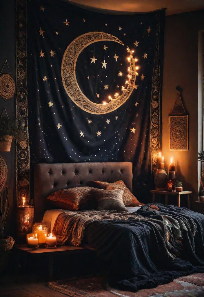 32 bezaubernde launische Schlafzimmerinspirationen 11 9. Mystische Schlafzimmer Vibes-0