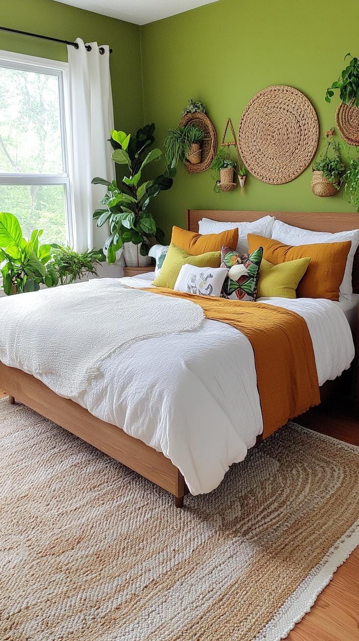21 colorful boho bedroom ideas for a bizarre hippie -vibe 45 15. Mystical forest atmosphere: Cover your room in Fern Greens and Toasty Browns with Fairy Accessoires-2