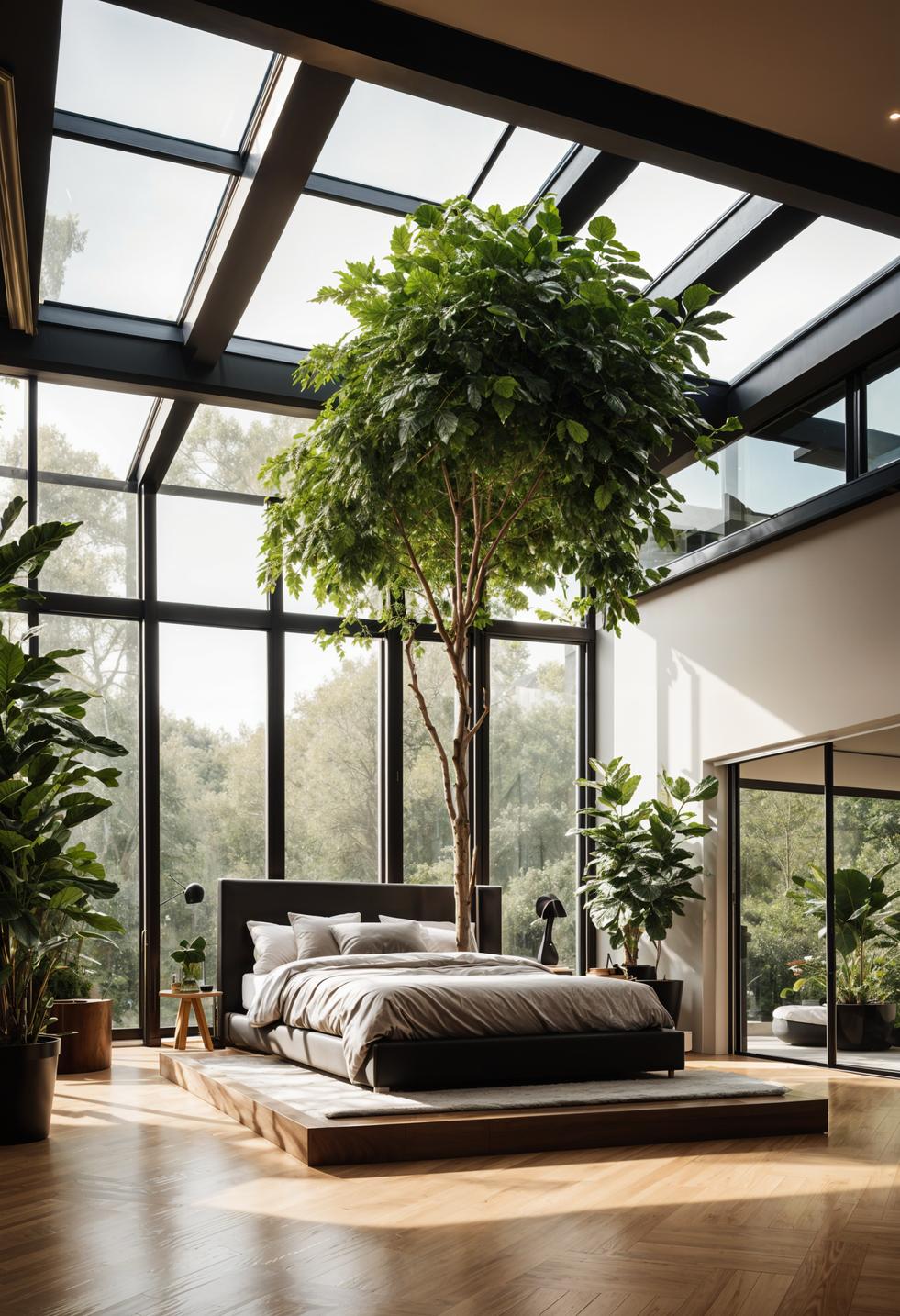 48 Super Cute Dream Room Inspirations for Ultimate Coziness! 54 41. Natural Elegance in High Spaces-0
