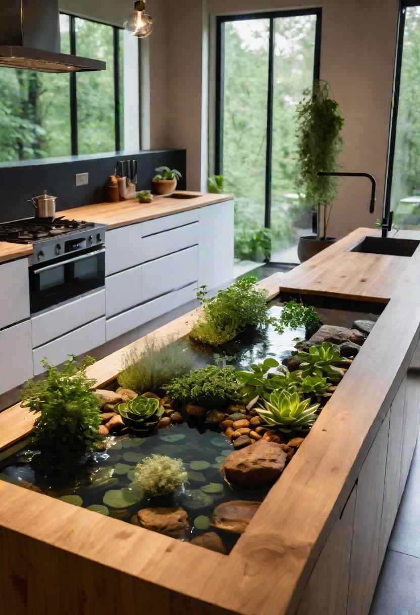 26 Genius Kitchen Island Ideen: Stil und Funktionalität 29 17. Natural Oasis Kitchen Island-0