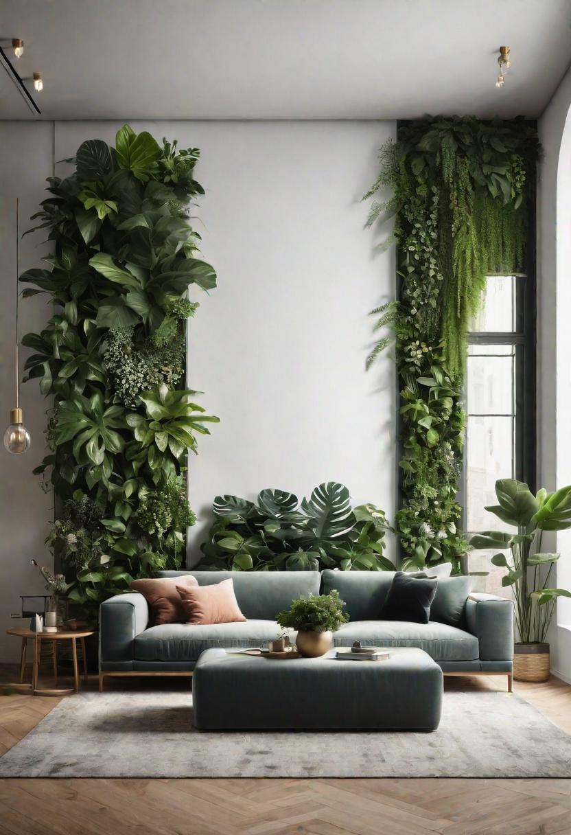 Small Space, Big Impact: 34 Minimalist Living Room Ideas for Every Apartment 7 5. Natural Vertical Plant Wall Idea-0
