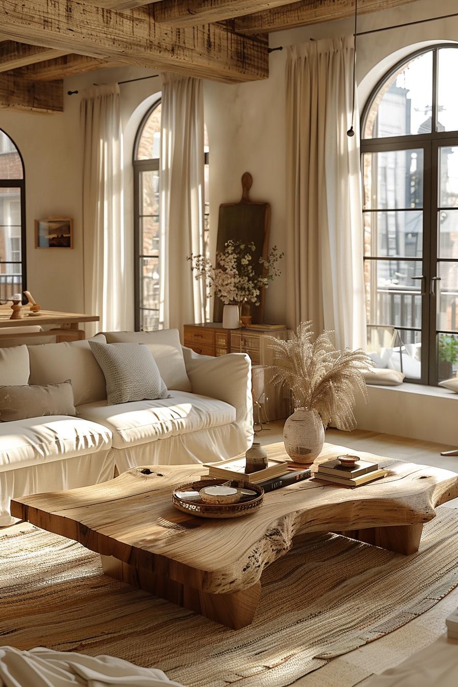 19 unique earthy living room ideas for a cozy house processing 5 1. Natural wood & linen living-2