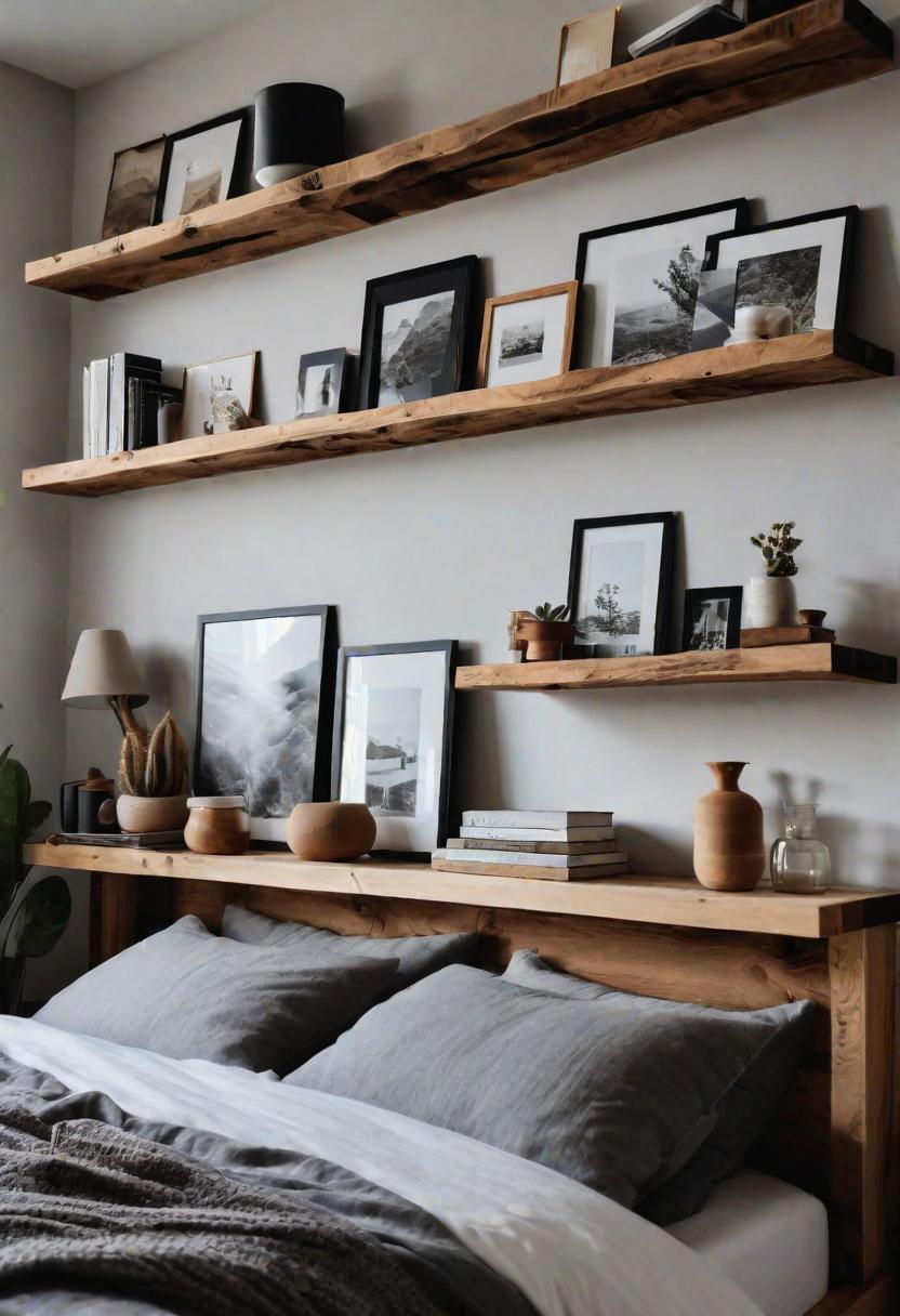 36 Earthy Bedroom Ideas for a Serene Space 55 31. Natural Wood Shelving DIY-0