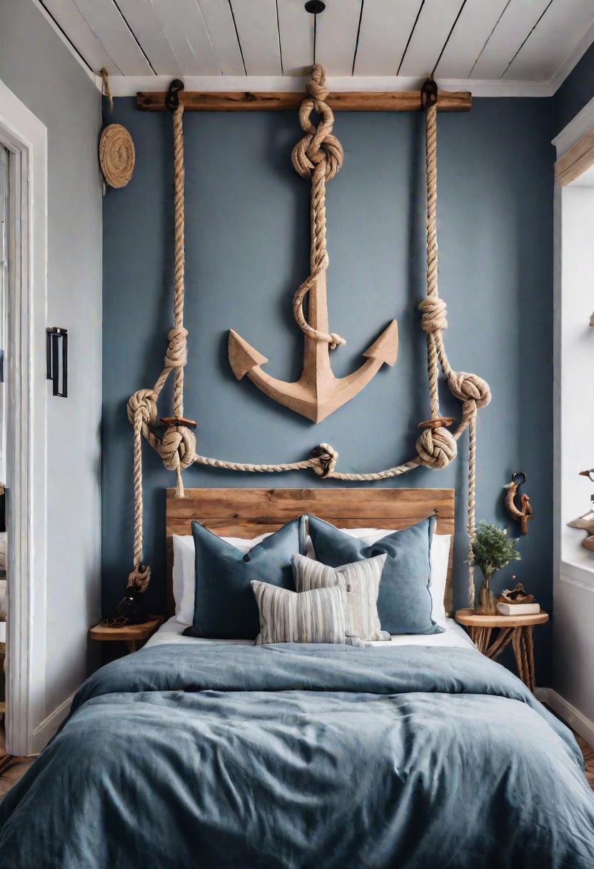 43 Relaxing Coastal Bedrooms for Breezy Retreats 20 18. Nautical DIY Bedroom Decor-0