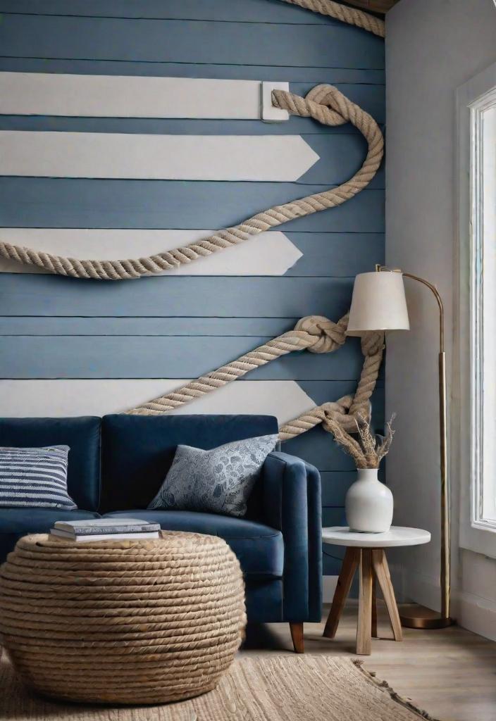 40 Breathtaking accent walls in living room Ideas 21 18. Nautical Rope Accent Wall-0