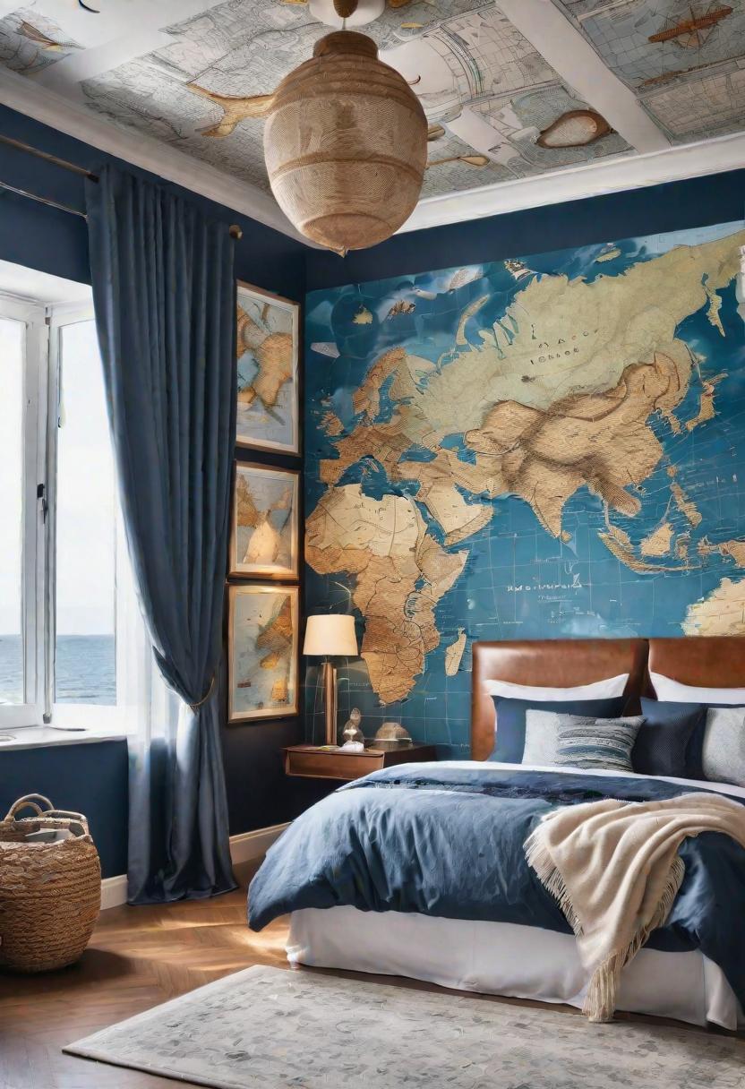 43 Relaxing Coastal Bedrooms for Breezy Retreats 23 21. Nautical Wallpaper Trend-0