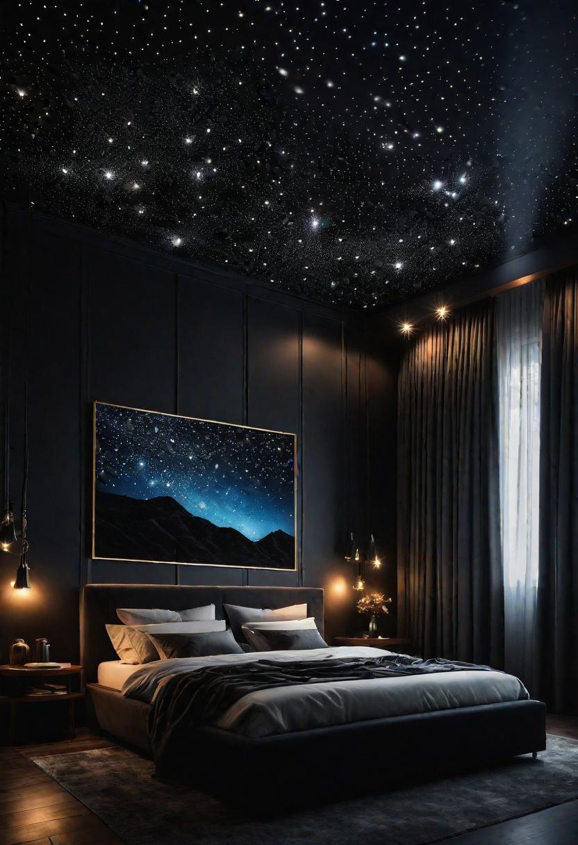 18 brave black bedroom ideas: hug elegance 14 11. Night sky Illusion with Black-0