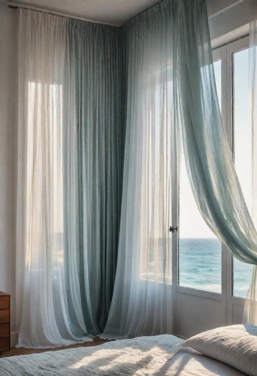 43 Relaxing Coastal Bedrooms for Breezy Retreats 12 10. Ocean-Inspired Sheer Curtains-0