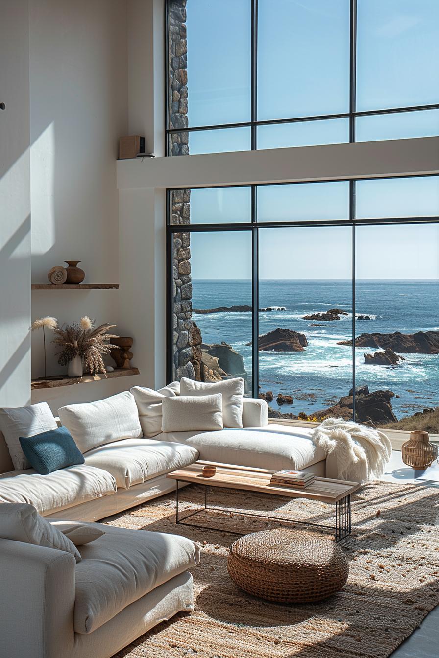 15 aesthetic modern coasts living room ideas 12 4. Ocean view window installation-1