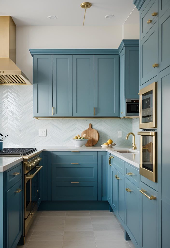 39 Trendy Blue Kitchen Cabinet Ideas: with Cool, Sophisticated Vibes 3 1. Ocean Wave Blue Cabinets-0