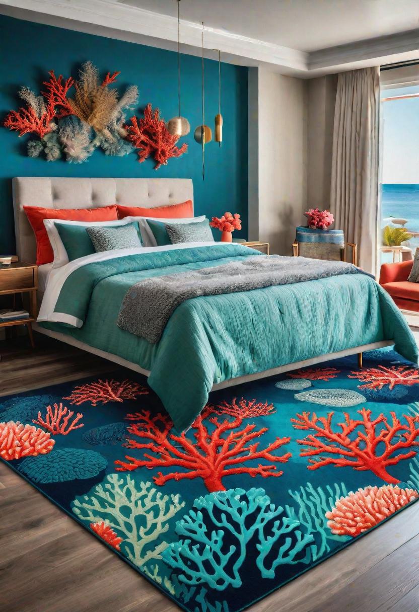 43 Relaxing Coastal Bedrooms for Breezy Retreats 31 29. Oceanic Area Rug Inspiration-0