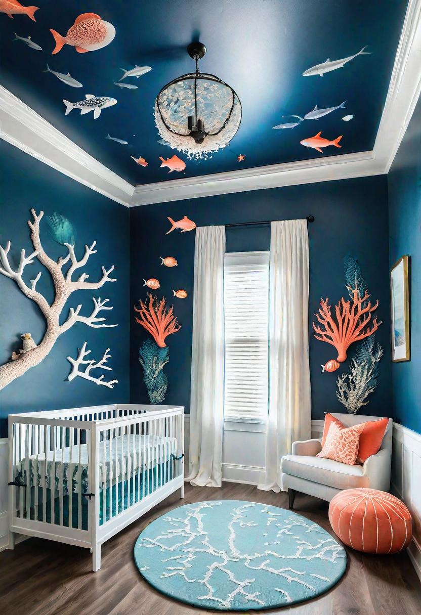 61 Dreamy Nursery Room Inspirations: From Cozy Corners to Whimsical Themes 26 14. Oceanic Nursery Oasis-1