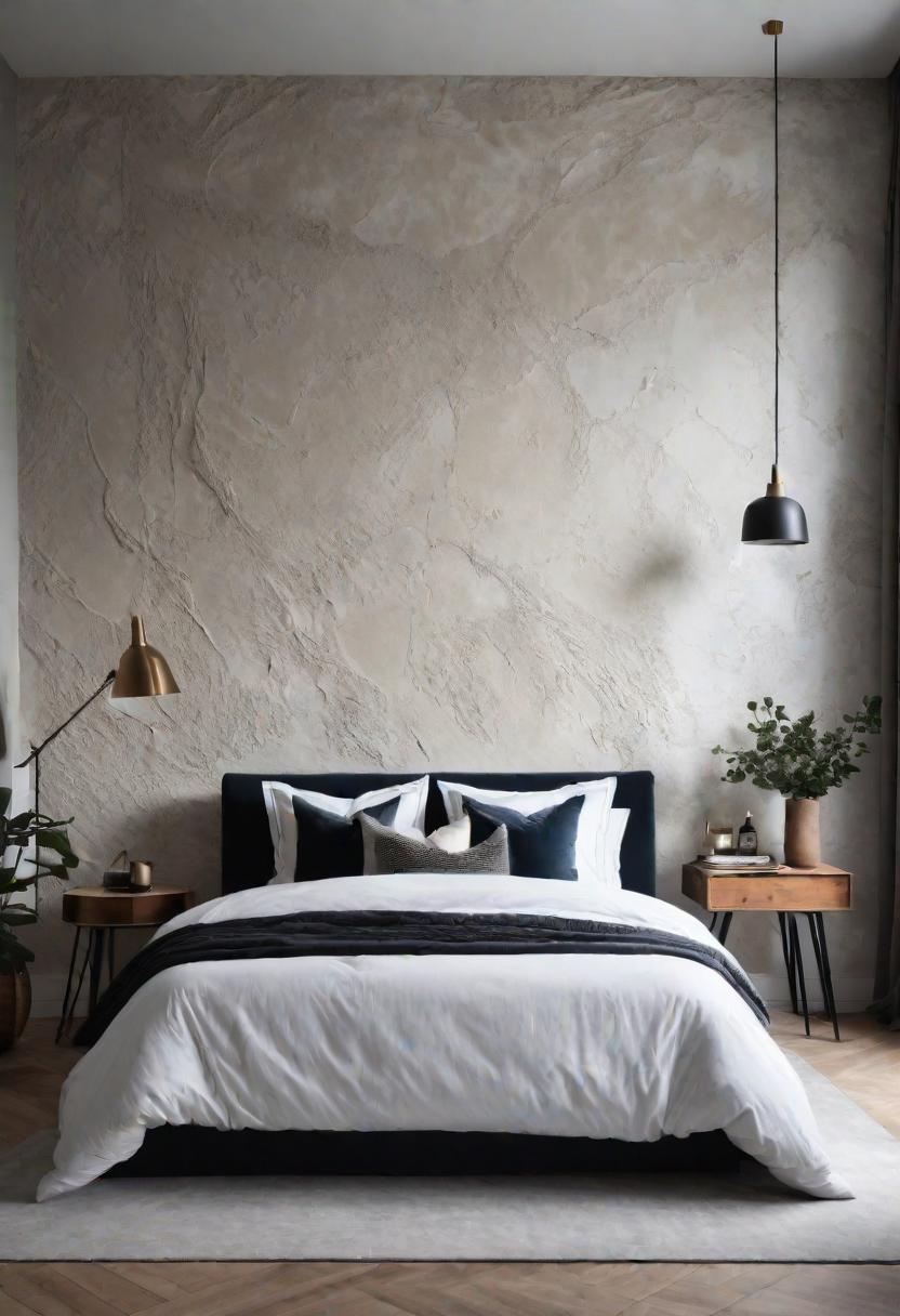 35 Stunning Bedroom Accent Walls for a Cozy Makeover 18 9. Old-World Textured Plaster Accent Wall-0
