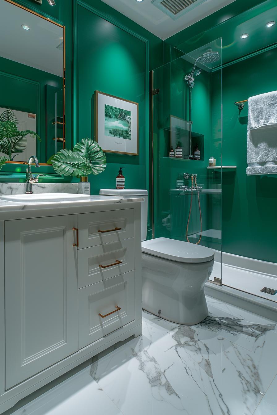 15 trendy bathroom colors for a breathtaking makeover 28 10. Opulent jade for bathroom elegance-1