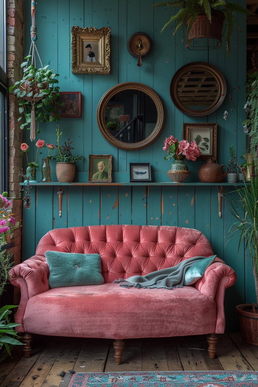 19 beautiful boho in the middle of the century modern living room 42 14. Bio-mirror with Vintage Decor-0