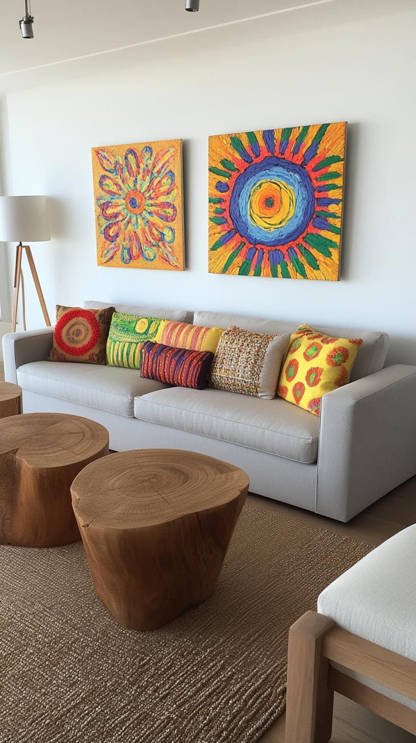 37 Gallery Wall Decor Ideas: Layouts And Styles to Elevate Any Room 14 4. Over the sofa spread featuring horizontally aligned artwork above the couch-2