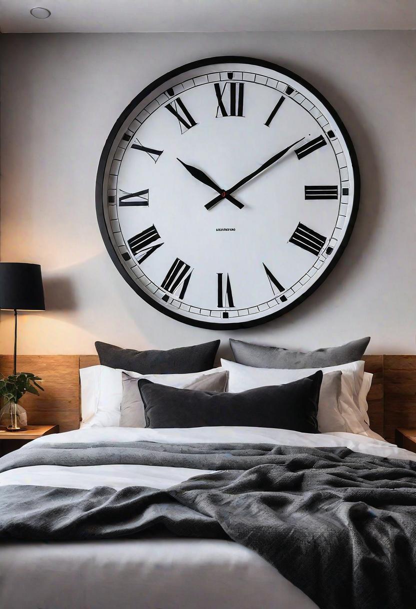 61 Inspiring Bedroom Wall Decor Ideas: Transform Your Space into a Dreamy Retreat 57 55. Oversized Wall Clock Ideas-0