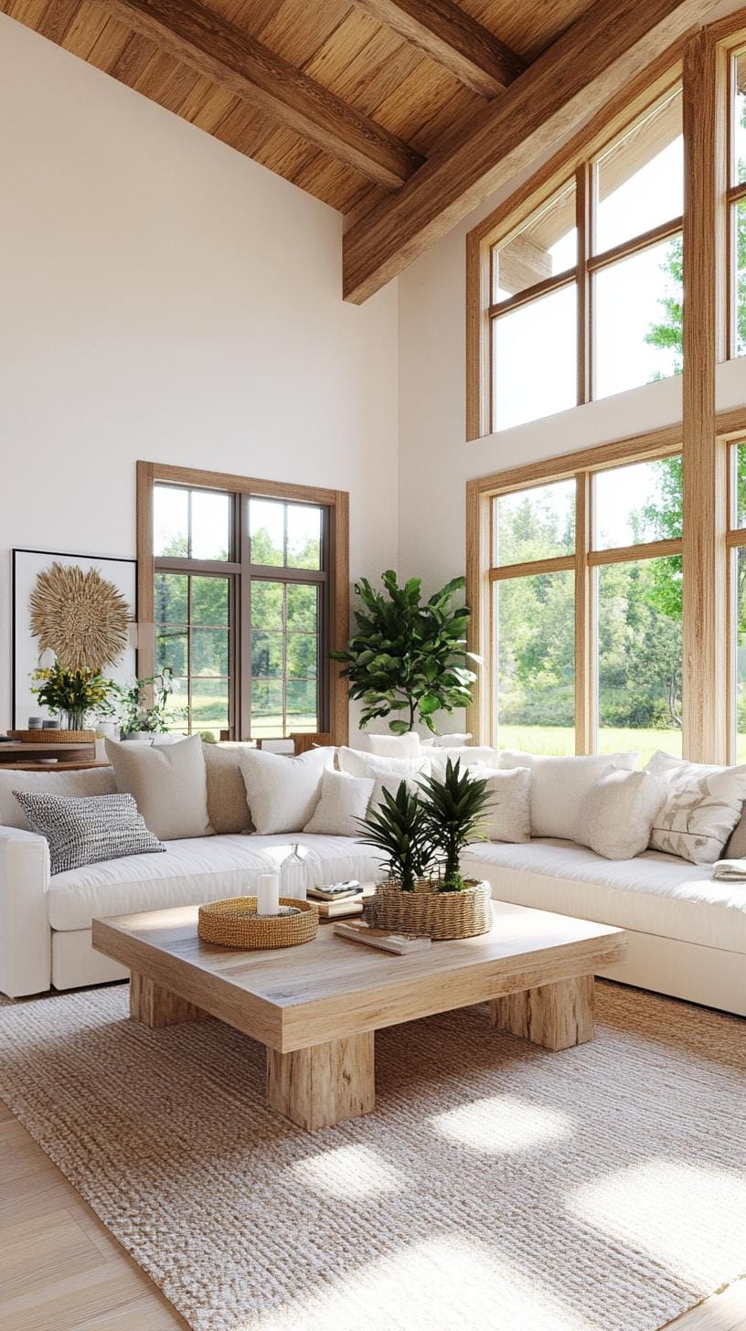 23 Best modern farmhouse living room ideas to inspire you 18 6. Oversized windows for maximizing natural light and the farm 1