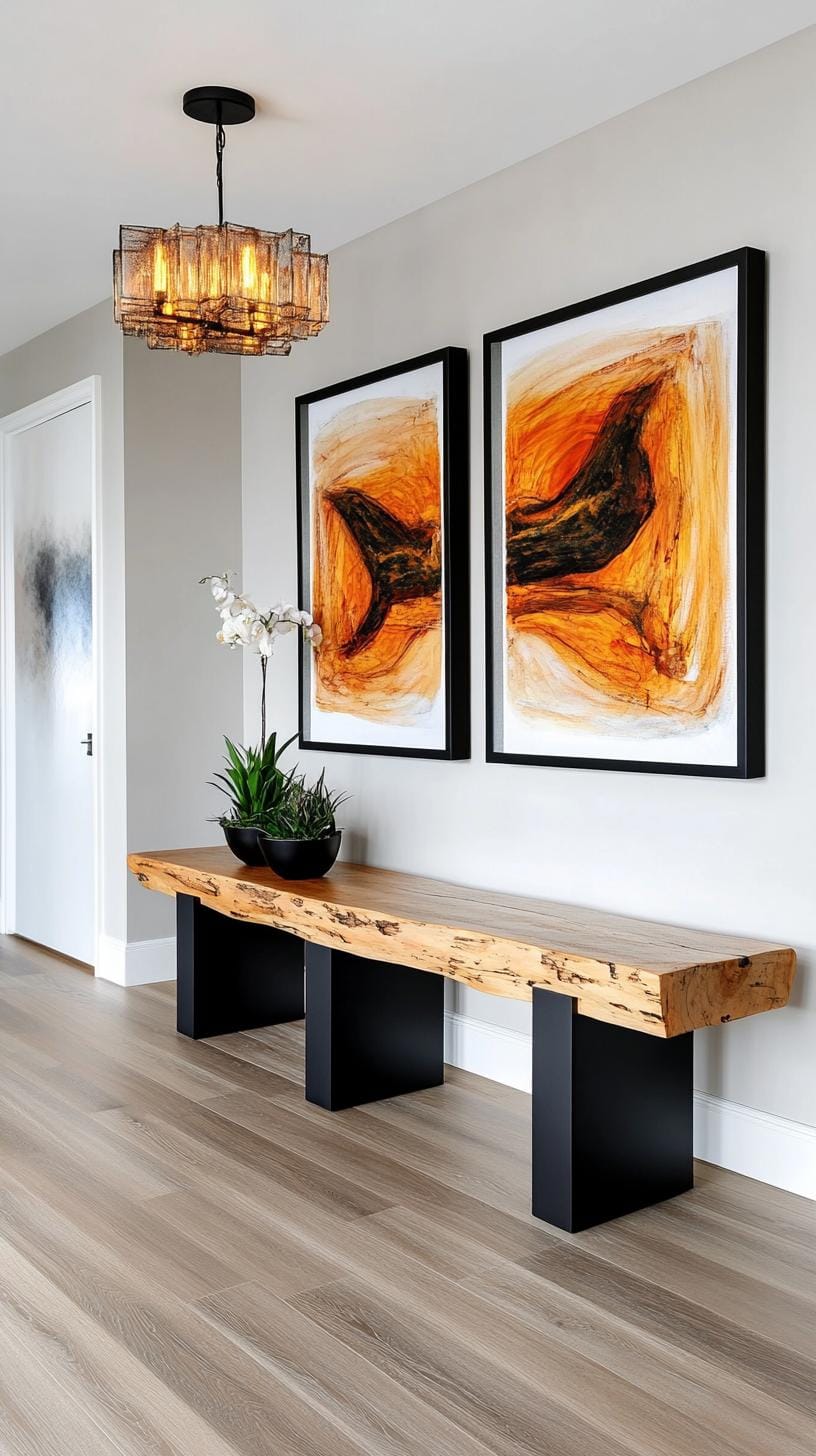 37 Gallery Wall Decor Ideas: Layouts And Styles to Elevate Any Room 96 32. Oversized duo statement wall featuring two large impactful frames side by side-0