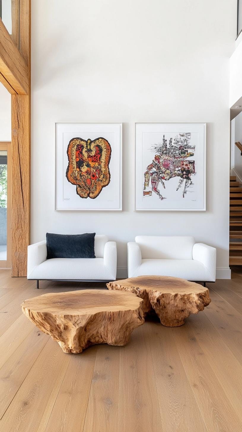 37 Gallery Wall Decor Ideas: Layouts And Styles to Elevate Any Room 97 32. Oversized duo statement wall featuring two large impactful frames side by side-1