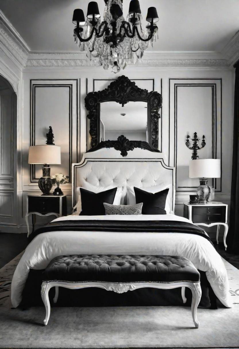 45 Black and White Bedroom Ideas for Timeless Elegance 26 24. Parisian Chic: French-Inspired Elegance-0