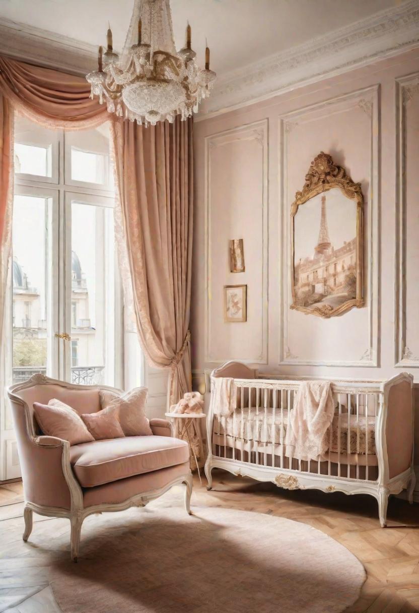61 Dreamy Nursery Room Inspirations: From Cozy Corners to Whimsical Themes 30 17. Parisian Chic Palace Inspiration-0