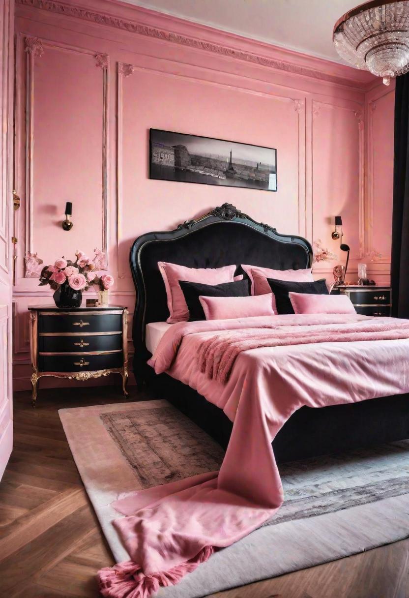 63 Luxurious Pink Bedrooms to Warm Up Your Space 55 52. Parisian Pink Boudoir Inspiration-0