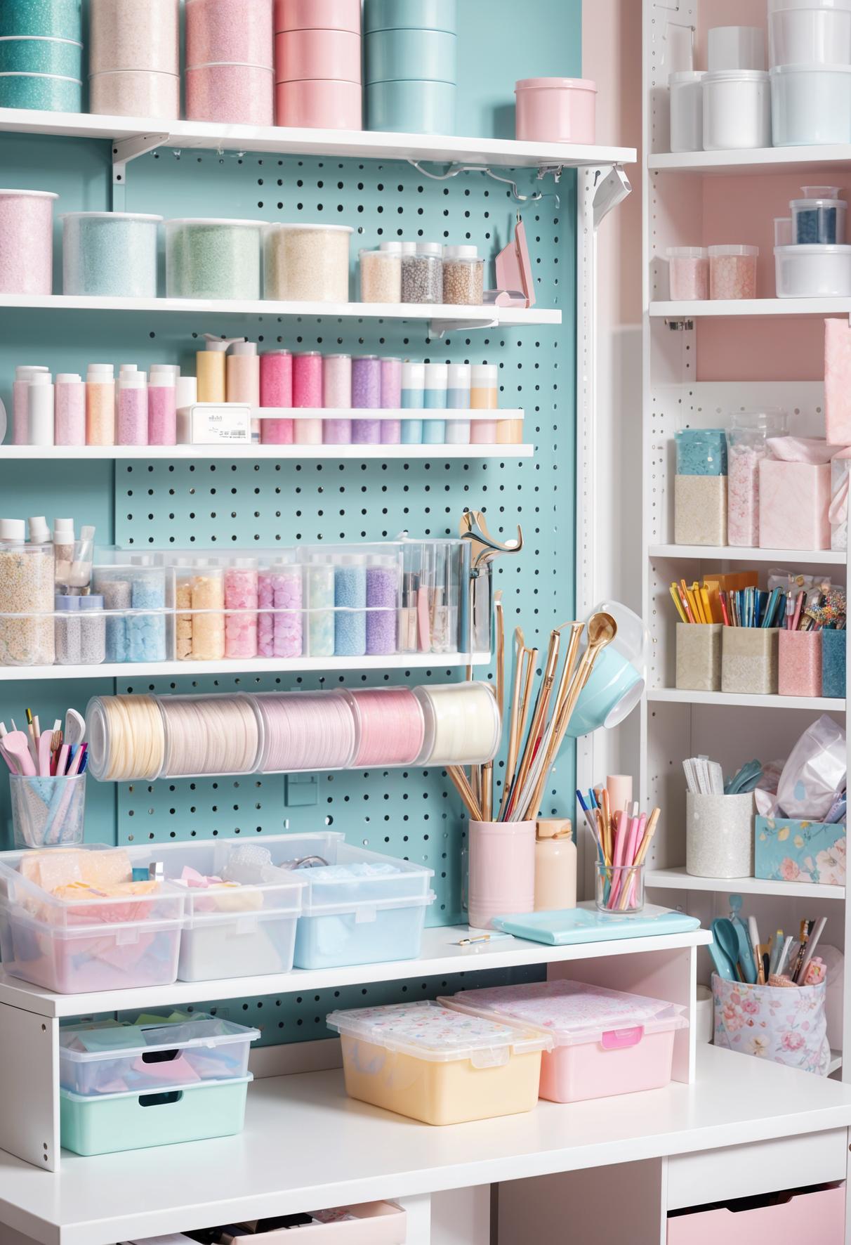 48 Super Cute Dream Room Inspirations for Ultimate Coziness! 61 48. Pastel Craft Room Organization Ideas-0