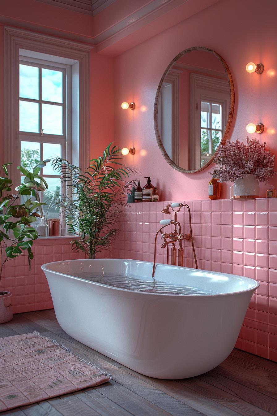 15 chic mid century modern bathroom ideas for timeless elegance 40 13. Pastel pink with metallic accent-1
