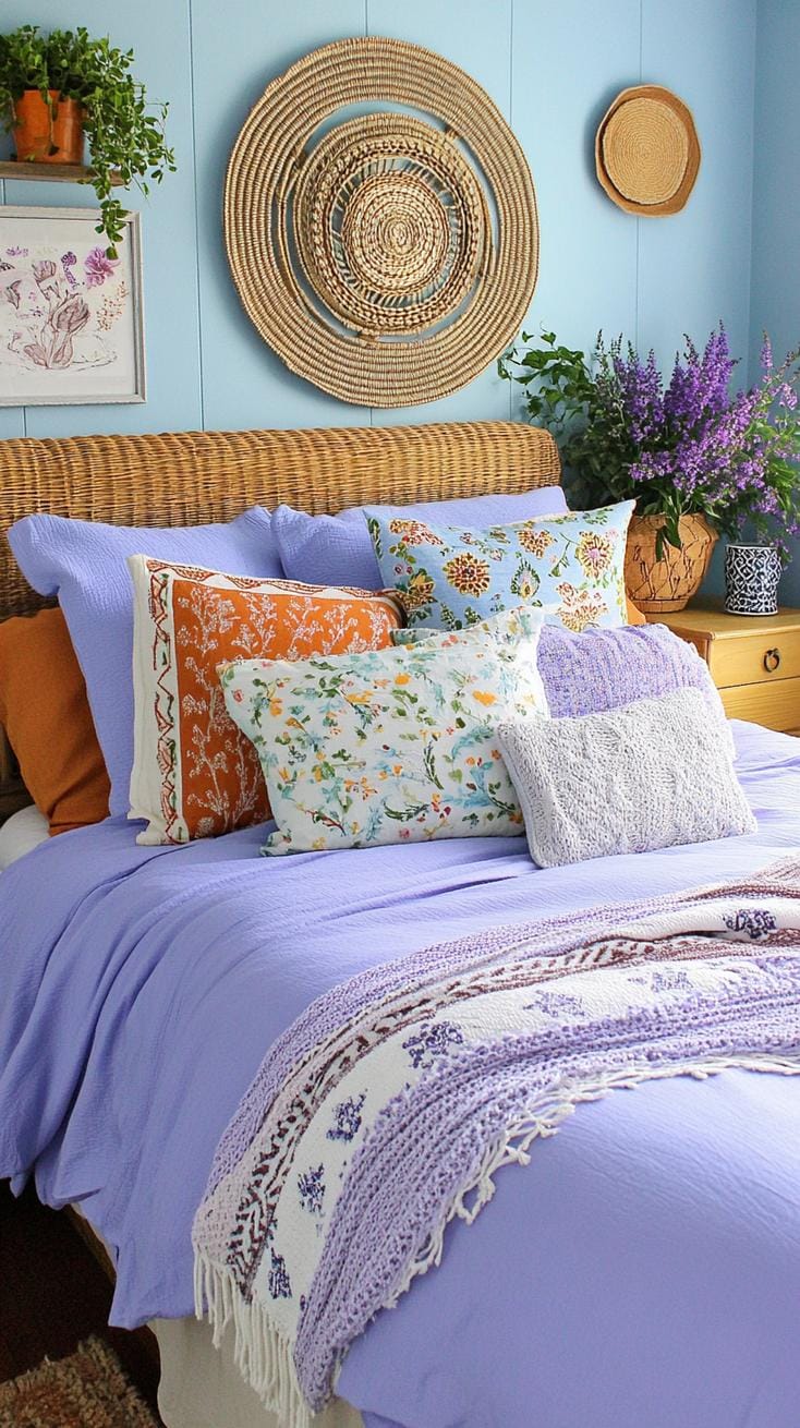 15. Pastel stamps: Mix pastel blues with lavender and earthy brown for an inviting, eclectic mixture 3