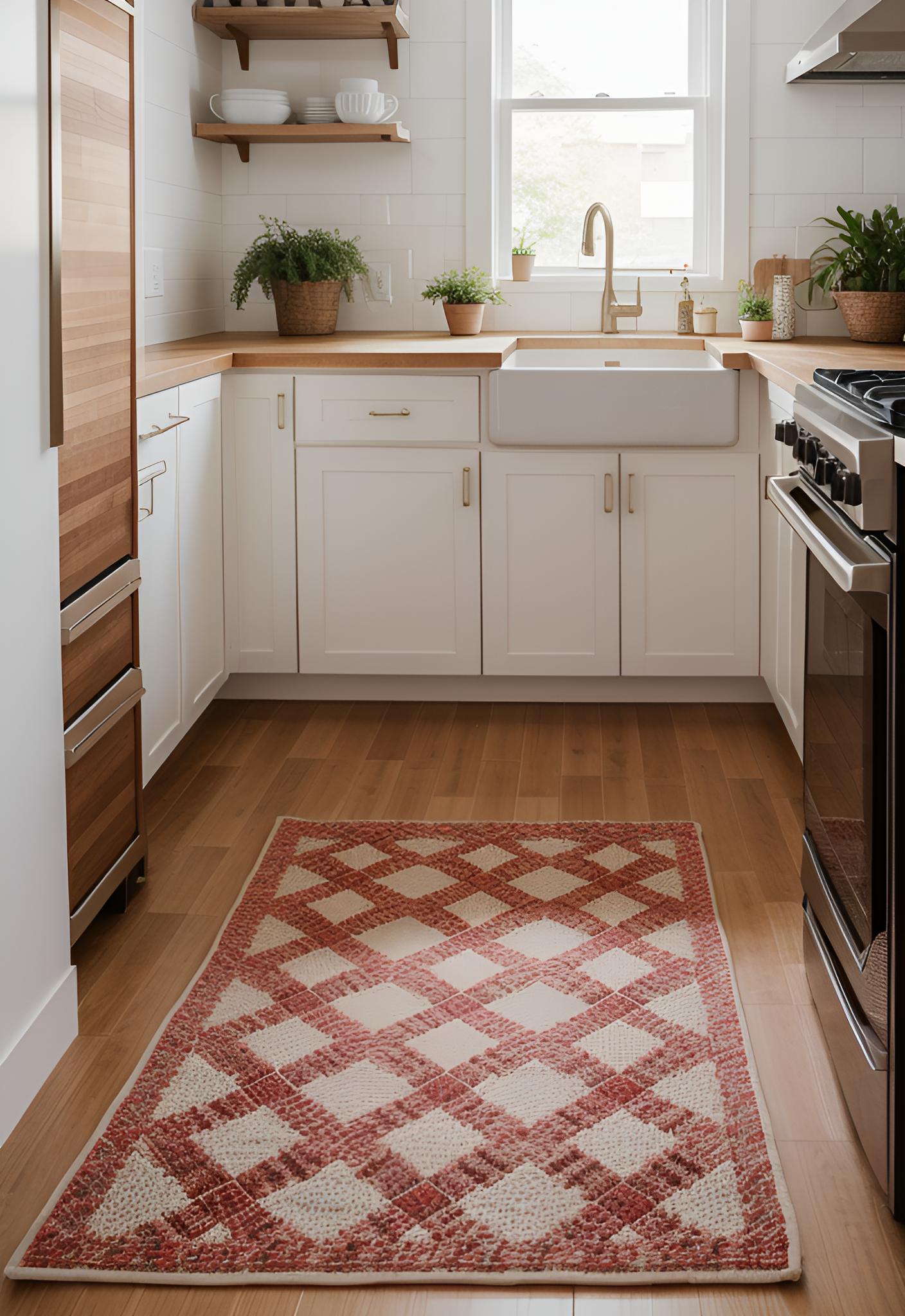 43 Inspiring Kitchen Decor Ideas: Stylish and Functional Accents 67 43. Patterned Kitchen Matting for Style-1