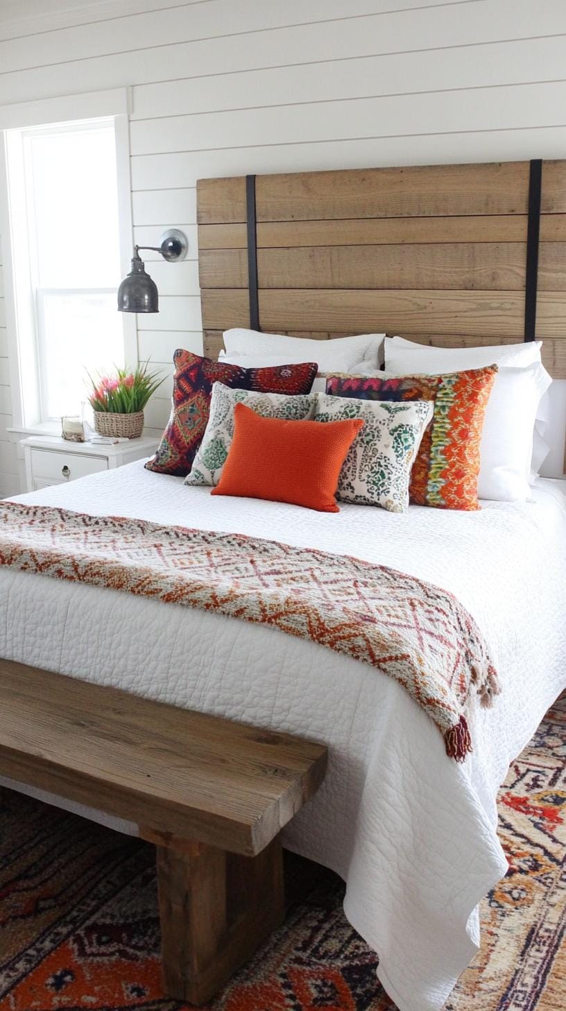 15 unique Boho bedroom -Decor ideas that you have to see 7 2. Patterned pillow for boho bedroom-1