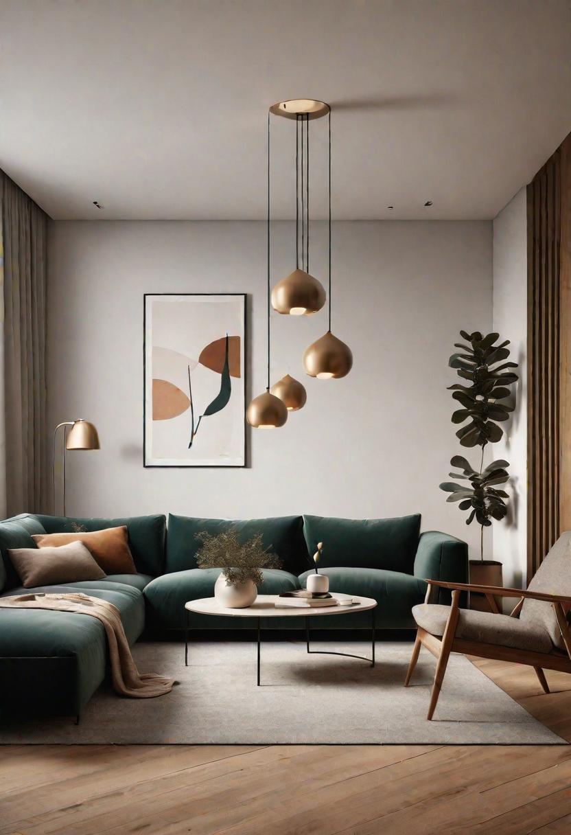 Small Space, Big Impact: 34 Minimalist Living Room Ideas for Every Apartment 9 7. Pendant Lights for Small Spaces-0
