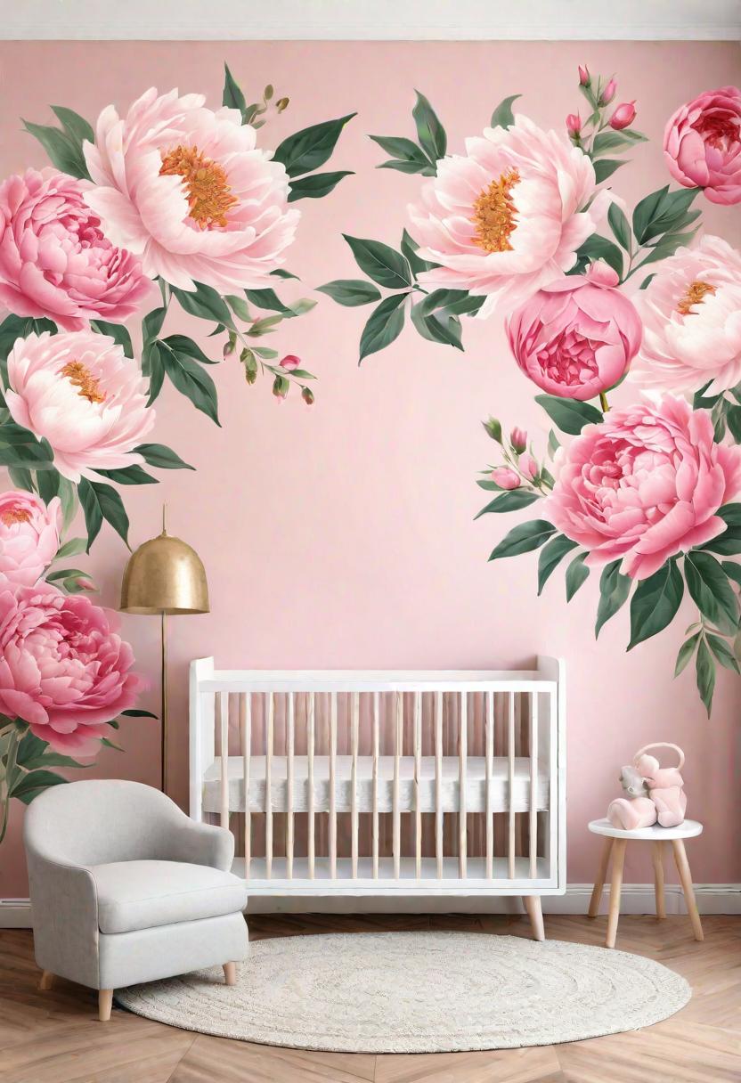 19 Dreamy Pink Boho Kindergarten Ideas: A mixture of warmth, moody and chic Bohemian Style 6 4. Peony Wall Decals: Vintage Delight-0