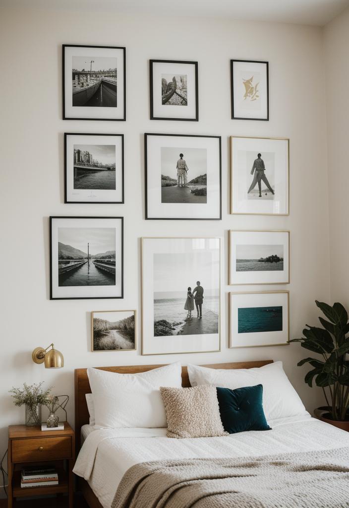 35 Stunning Bedroom Accent Walls for a Cozy Makeover 23 11. Personal Gallery Wall Inspiration-2