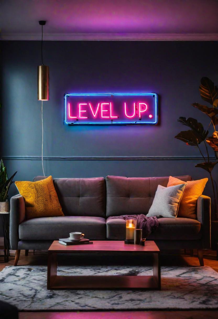 29 Kreativ über den Couch Decor -Ideen, um Ihr Wohnzimmer zu verändern 21 19. Personalisierte Neon-Zitat-Dekor-0